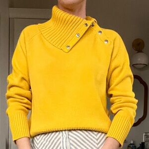 American Living Yellow Cowl Neck cotton Sweater